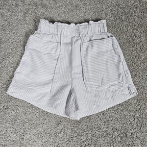 Madewell Shorts Womens XS Distant Lavender Paperbag Linen Blend Beach Stripes